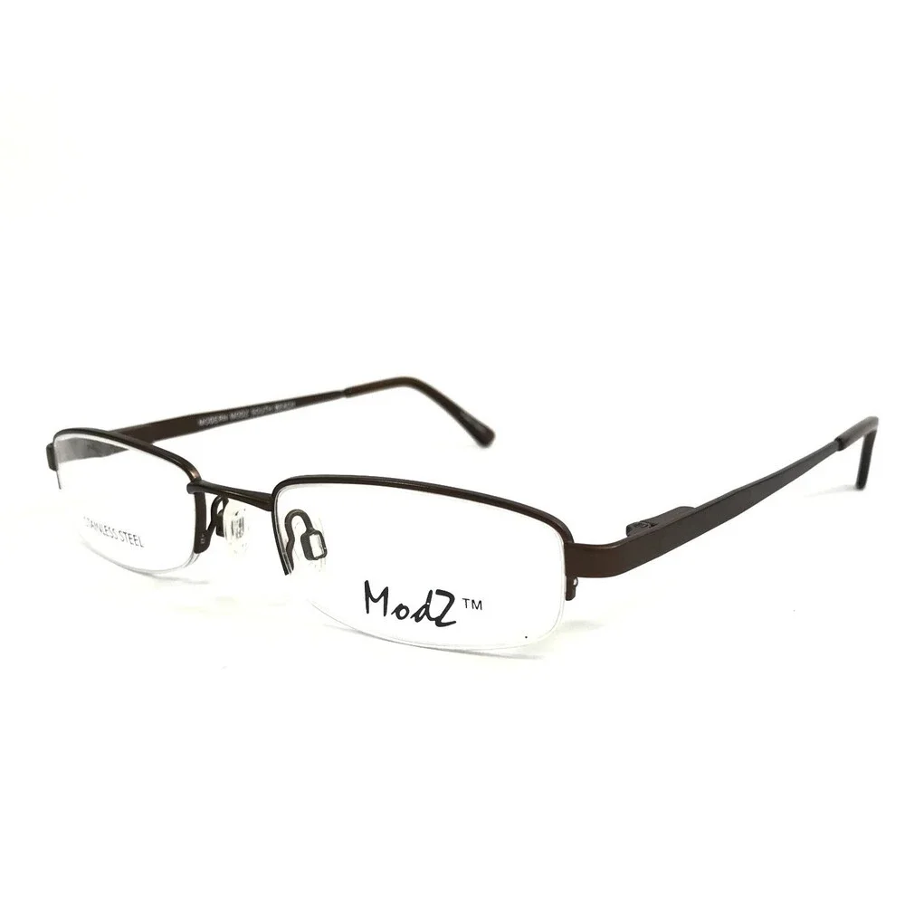 Modz Eyeglasses Frames SOUTH BEACH BROWN Rectangle Half Rim 50-18-140